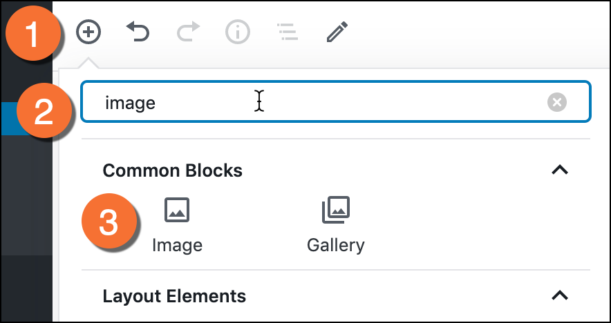 Steps to add an image block